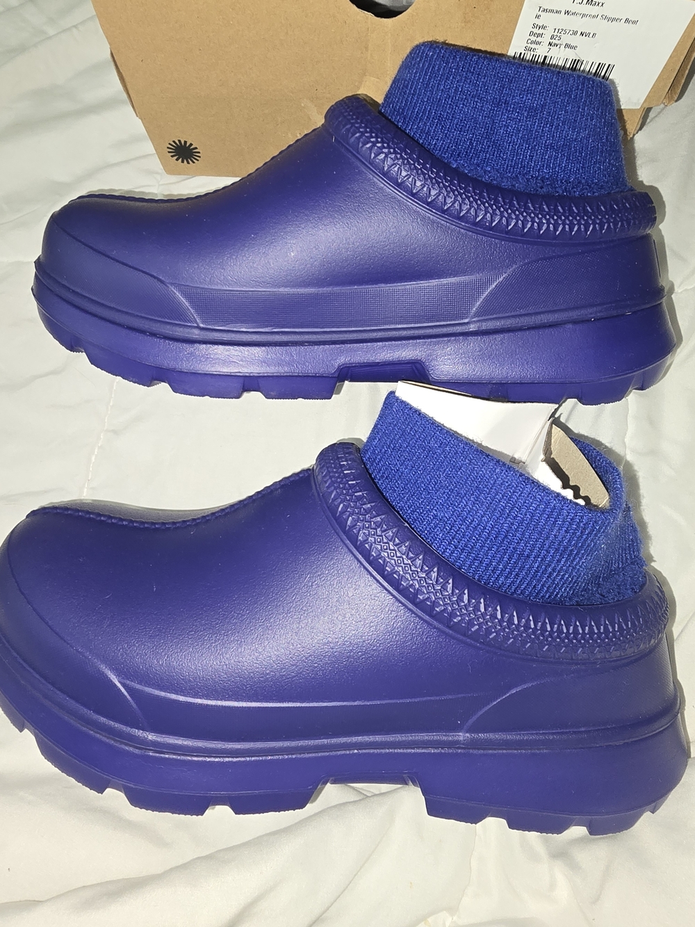 UGG Tasman Waterproof Slip-On Clog with Knit Ankle - Blue